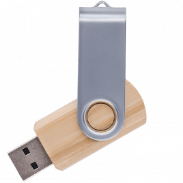 деревянные флешки Lux Wood, поворотная, бежевые