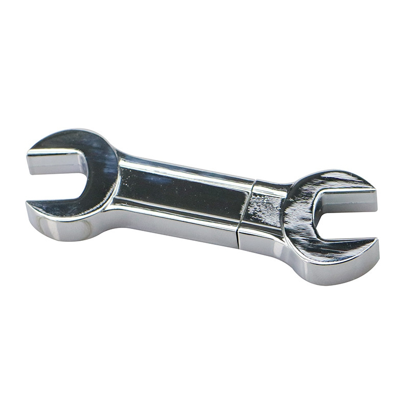 Металлическая флешка 2 Wrench гаечный ключ, серебристая фото 7