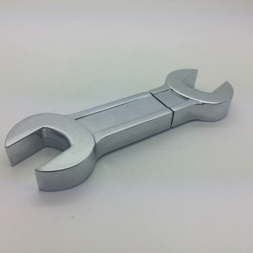 Металлическая флешка 2 Wrench гаечный ключ, серебристая фото 3