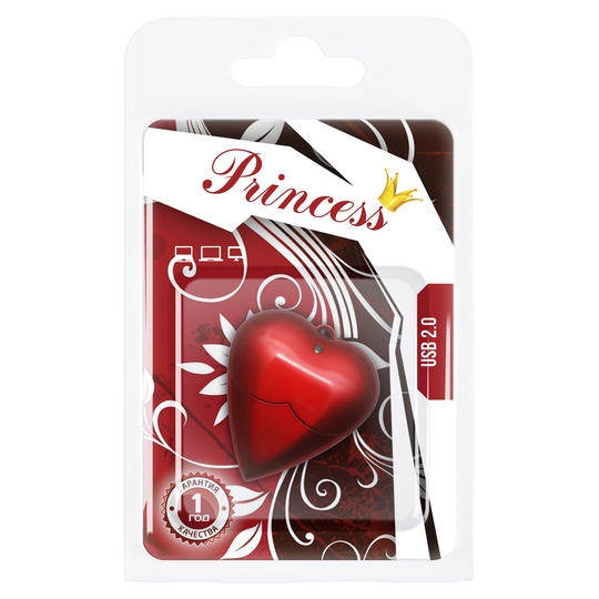 пластиковая флешка, Love, сердце, красная фото 3