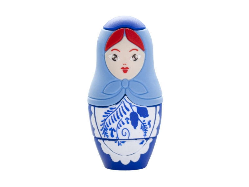 флешка PVC матрёшка, сине-голубая фото 1